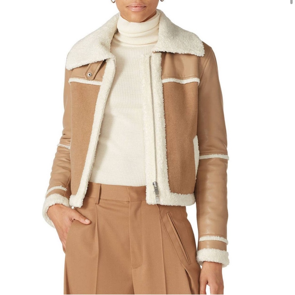 Jonathan Simkhai Adelynn Jacket Faux Sherpa Size S